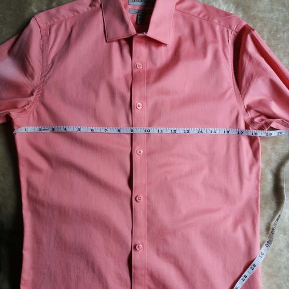 Le Château Salmon Pink Slim Fit Men's shirt - Picture 5 of 14